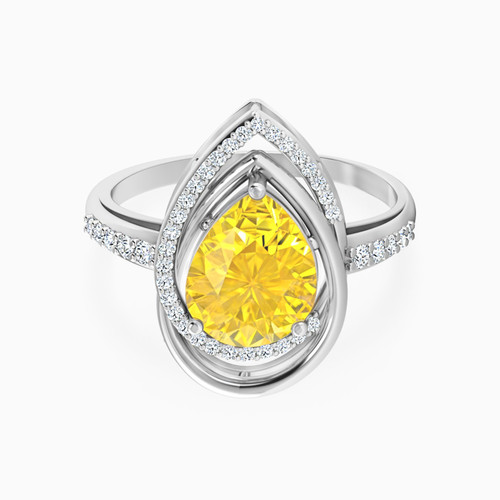 LDR1027 - Pear Diamond & Yellow Stone Ring in 18K Gold - RG10-724-1.jpg LDR1027 - Pear Diamond & Yellow Stone Ring in 18K Gold - RG10-724-1.jpg