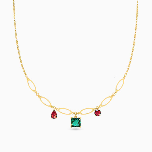 LIN268 - Multishaped Colored Stones Necklace in 18K Gold - 112051100182451-1.jpg