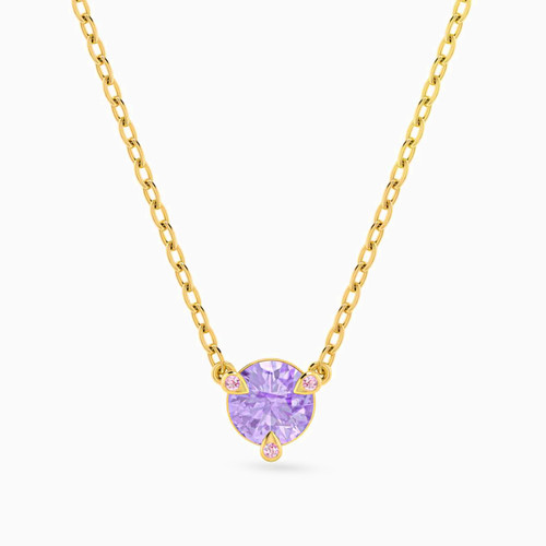 MLN29 - Circle Purple Stone Necklace in 18K Gold - 111051100612421-1.jpg