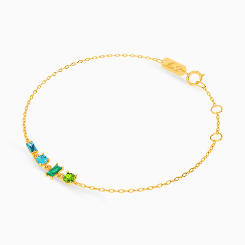 MLB217 - Multishaped Colored Stones Chain Bracelet in 18K Gold - 111101100252181-2.jpg