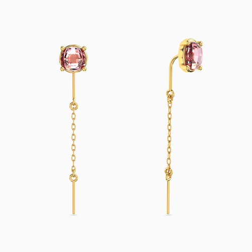LIE74 - Square Red Stone Thread Drop Earrings in 18K Gold - 112031100172001-2.jpg