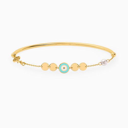 LIB12 - Circle Colored Stones Chain Bracelet in 18K Gold - 112091400032181-1.jpg