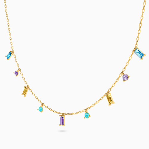 MLN771 - Multishaped Colored Stones Chain Necklace in 18K Gold - 111051101002421-2.jpg