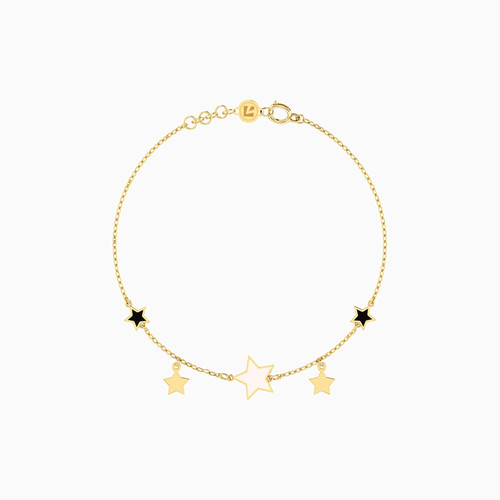MLB186 - Star Black Stone Chain Bracelet in 18K Gold - 21047140102-1.jpg