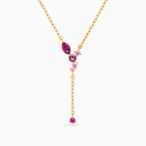 LIN685 - Multishaped Rose Stone Necklace in 18K Gold - 112051102362451-1.jpg