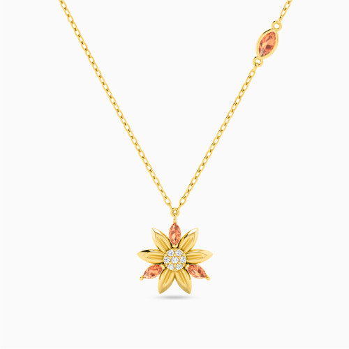 LIN138 - Sunflower Colored Stones Necklace in 18K Gold - 112050301552451-1.jpg