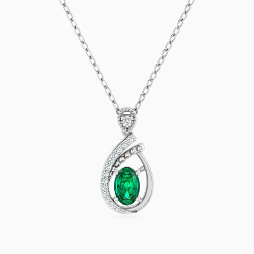 LDN369 - PendantDiamond & Green Stones Necklace in 18K Gold - 144500301021451-1.jpg
