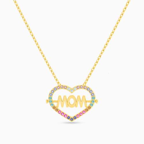 LIN272 - Mom Heart Colored Stones Necklace in 18K Gold - 112051100922451-1.jpg