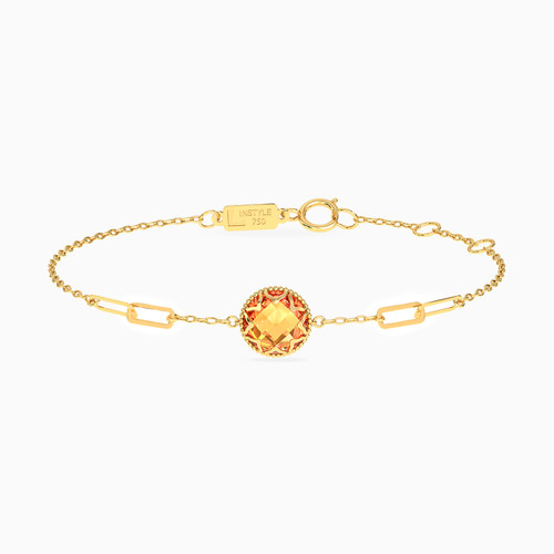 LIB153 - Circle Colored Stones Chain Bracelet in 18K Gold - 112101100462181-1.jpg