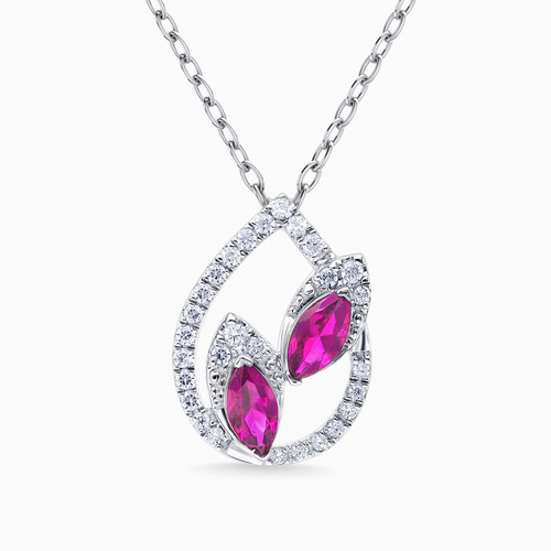 LDN957 - Pear Diamond & Purple Stone Necklace in 18K Gold - 444501101321451-1.jpg