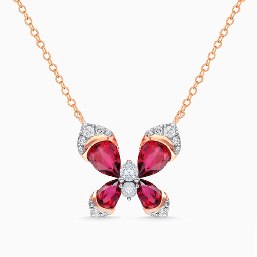 LDN960 - Butterfly Diamond & Red Stone Necklace in 18K Gold - 444501101351451-1.jpg