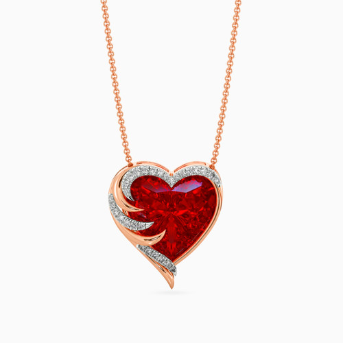 LDN353 - Heart Diamond & Red Stone Necklace in 18K Gold - 444500302496451-1.jpg