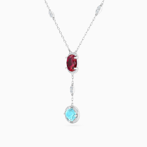 LDN523 - Multishaped Diamond & Colored Stones Necklace in 18K Gold - NK50-129-2.jpg