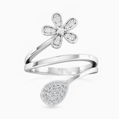 LDR1047 - Flower Diamond Two Headed Ring in 18K Gold - 344100300031141-1.jpg