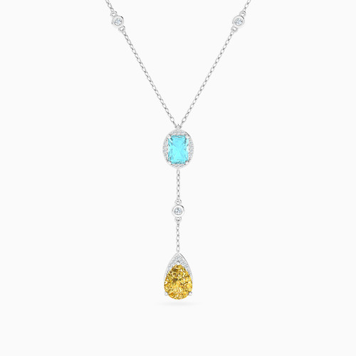 LDN1059 - Multishaped Diamond & Colored Stones Necklace in 18K Gold - NK50-128-1.jpg