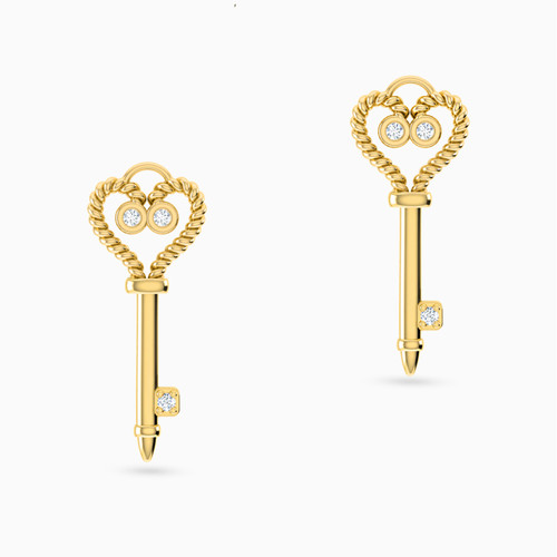 LIE17 - Key Cubic Zirconia Stud Earrings in 18K Gold - 112031100072001-1.jpg