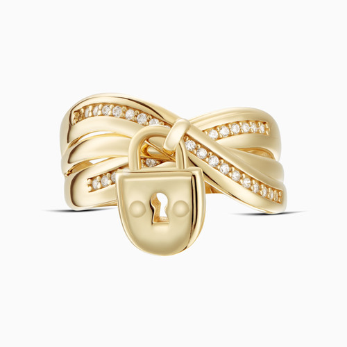 LGR668 - Lock Cubic Zirconia Ring in 18K Gold - 413201800022161-1.jpg