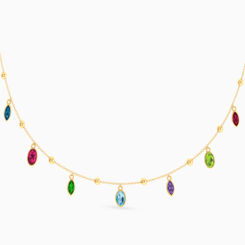 LIN176 - Oval Colored Stones Chain Necklace in 18K Gold - 112051100042451-1.jpg