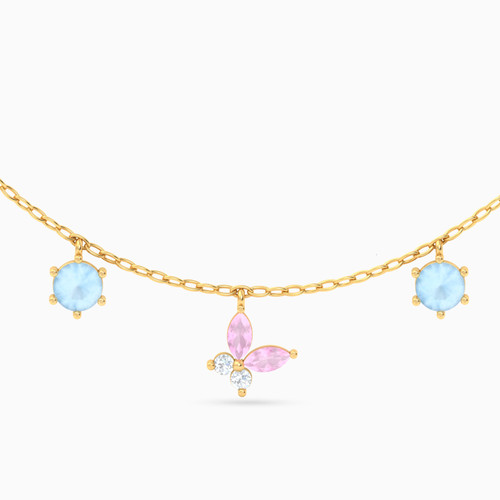 LIN162 - Butterfly Colored Stones Chain Necklace in 18K Gold - 112050302072451-1.jpg