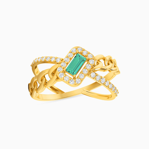 LIR42 - Baguette Green Stones Statement Ring in 18K Gold - 112020300612151-1.jpg
