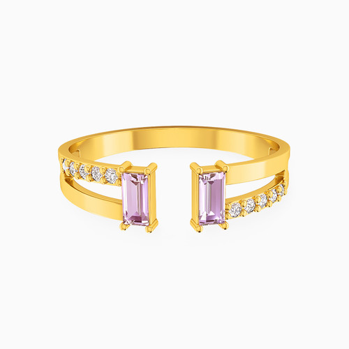 LIR34 - Baguette Purple Stone Open Ring in 18K Gold - 112020300452141-1.jpg