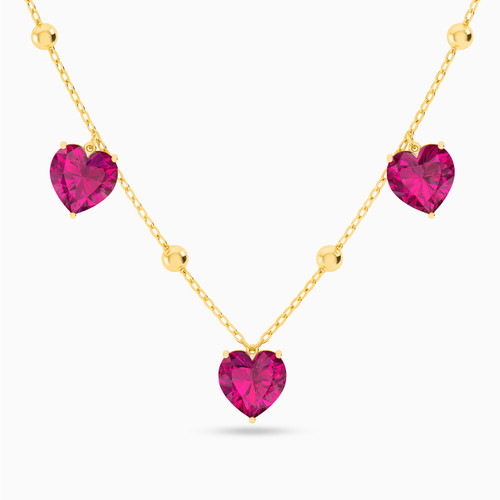 LIN194 - Rose Stone Chain Necklace in 18K Gold - 112051100462451-1.jpg