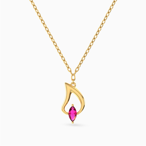 MLN1158 - Flame Rose Stone Necklace In 14K Gold - 101051800192421-1.jpg