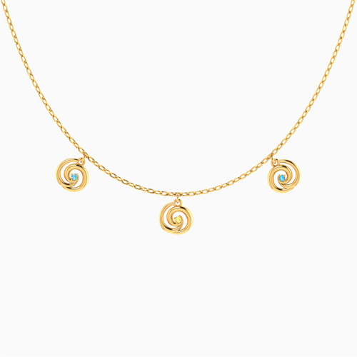 MLN1157 - 14K Gold Colored Stones Choker Necklace - 101221800052361-1.jpg