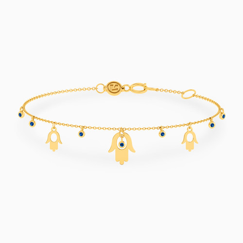 LIB40 - Hamsa Colored Stones Chain Bracelet in 18K Gold - 112101400012181-1.jpg