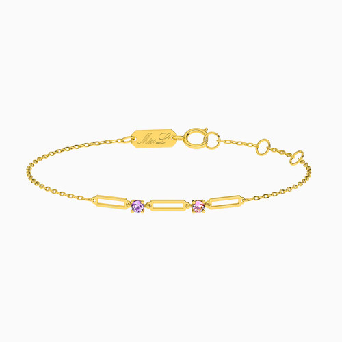MLB219 - Links Rose Stone Chain Bracelet in 18K Gold - 111101100262181-1.jpg