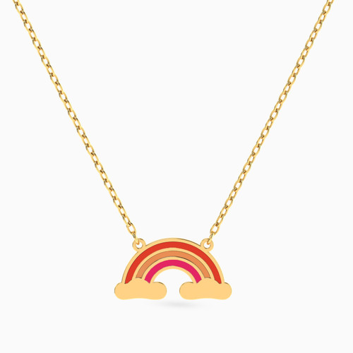 MLN1198 - Kids Rainbow Enamel Coated Necklace in 14K Gold - 101051400462321-1.jpg