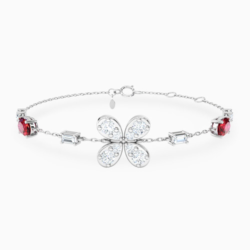 LDB418 - Butterfly Diamond & Red Stone Chain Bracelet in 18K Gold - 144362200261181-1.jpg