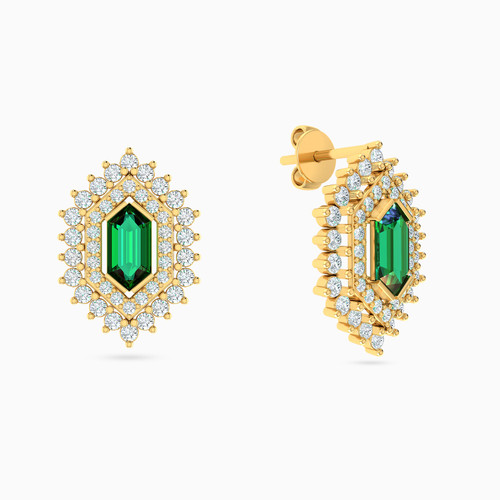 LGE114 - Baguette Green Stones Stud Earrings in 18K Gold - 113035300102001-1.jpg