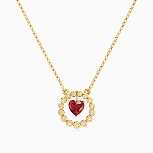 LDN1713 - Circle Diamond & Red Stone Necklace in 18K Gold - 144500307552451-1.jpg
