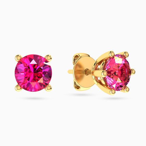 LGE127 - Circle Rose Stone Stud Earrings in 18K Gold - 314031800052001-2.jpg
