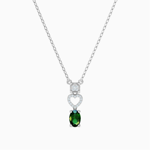 LDN1682 - Oval Diamond & Green Stones Necklace in 18K Gold - 144500302641451-1.jpg