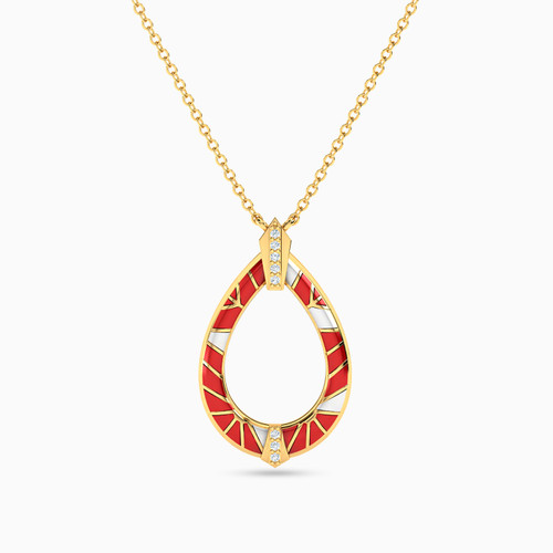 MLN1188 - Pear Diamonds Enamel Coated Necklace in 18K Gold - 141500301222452-1.jpg