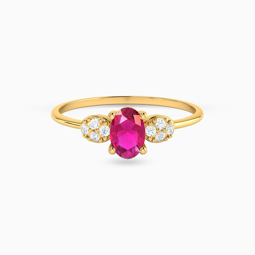 LGR208 - Oval Rose Stone Ring in 18K Gold - 314021800012193-1.jpg