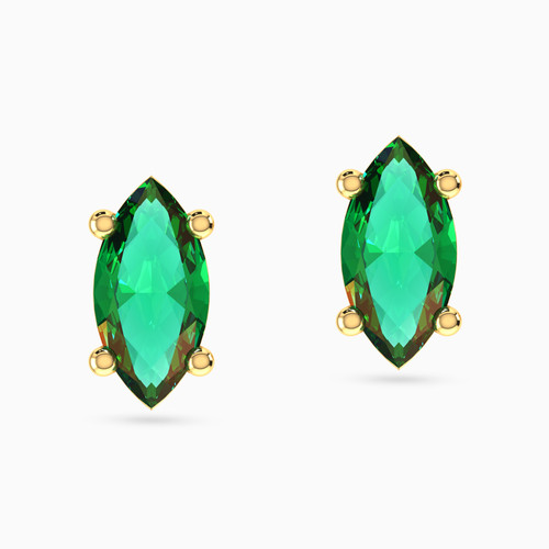LGE122 - Marquise Green Stones Stud Earrings in 18K Gold - 314031800032001-1.jpg