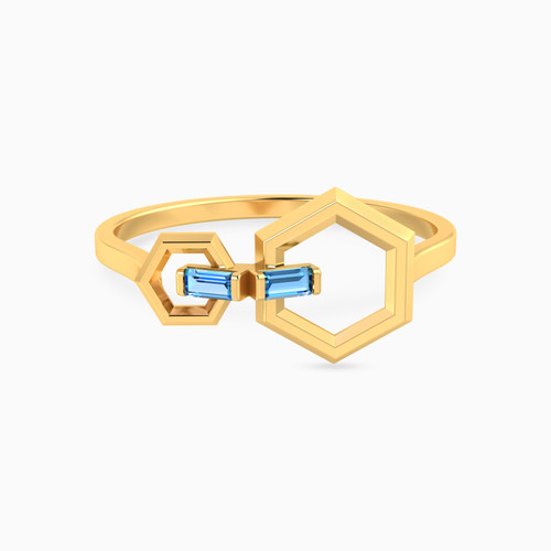 MLR493 - Hexagon Colored Stones Ring in 14K Gold - 101021800272141-1.jpg