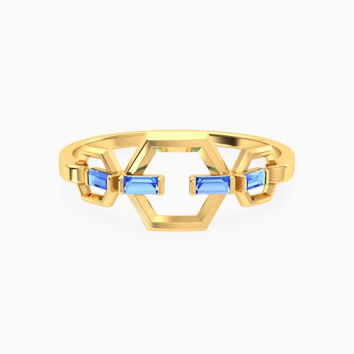 MLR491 - Hexagon Colored Stones Ring in 14K Gold - 101021800302151-1.jpg