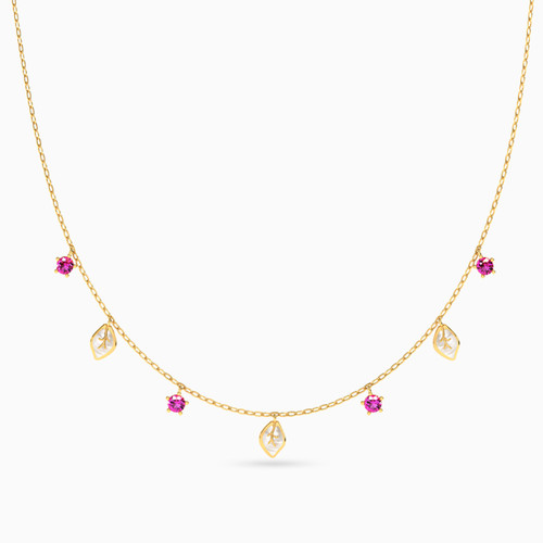 LIN960 - Round Red Stone Chain Necklace in 14K Gold - 102051800472401-1.jpg