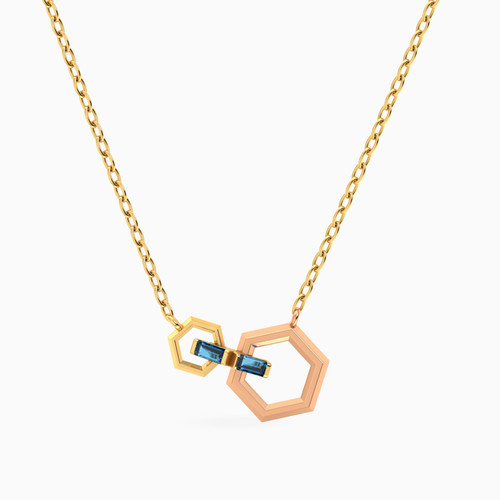MLN1265 - Hexagon Blue Stone Necklace In 14K Gold - 101051800355421-1.jpg