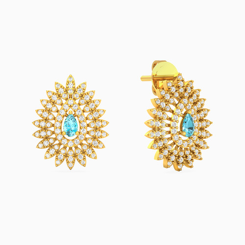 LGE148 - Pear Colored Stones Stud Earrings in 18K Gold - 313031800072001-1.jpg