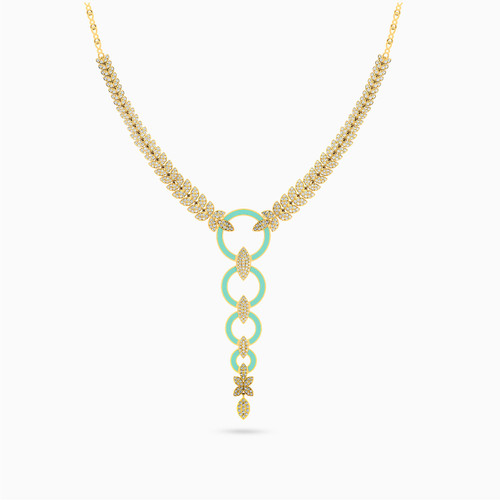 LGN331 - Circle Cubic Zirconia & Enamel Coated Necklace in 18K Gold - 313051800072601-1.jpg