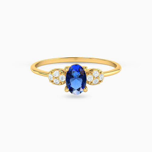 LGR207 - Oval Blue Stone Ring in 18K Gold - 314021800012191-1.jpg