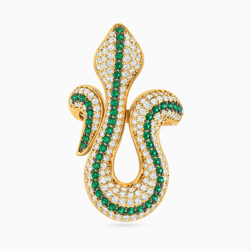 LGR645 - Snake Green Stones Ring in 18K Gold - 113021801092172-1.jpg