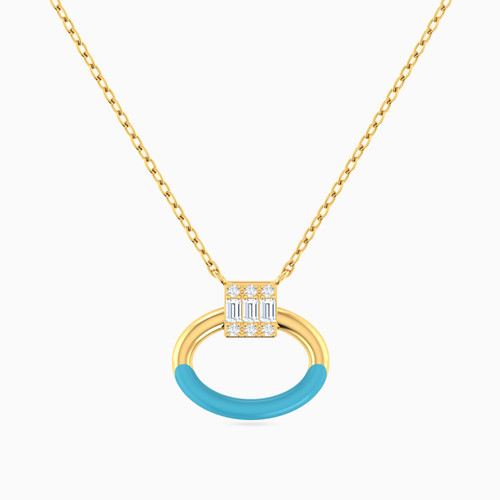 LIN1015 - Oval Cubic Zirconia & Enamel Coated Necklace in 14K Gold - 102051800682401-1.jpg