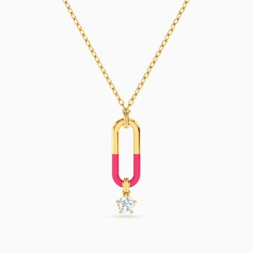 LIN1010 - Oval Cubic Zirconia & Enamel Coated Necklace in 14K Gold - 102051800222401-1.jpg