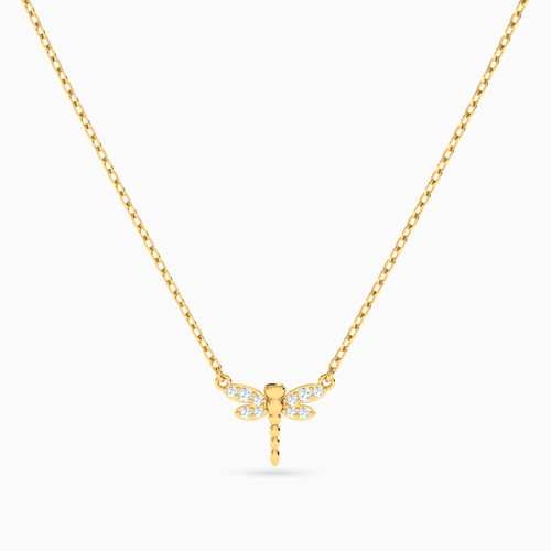 LIN1019 - Dragonfly Cubic Zirconia Necklace in 14K Gold - 102051800862401-1.jpg